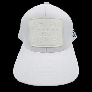 G Fore Golf Hat White Flex Fit Pray For Birdies Adjustable Snapback Cap Preowned